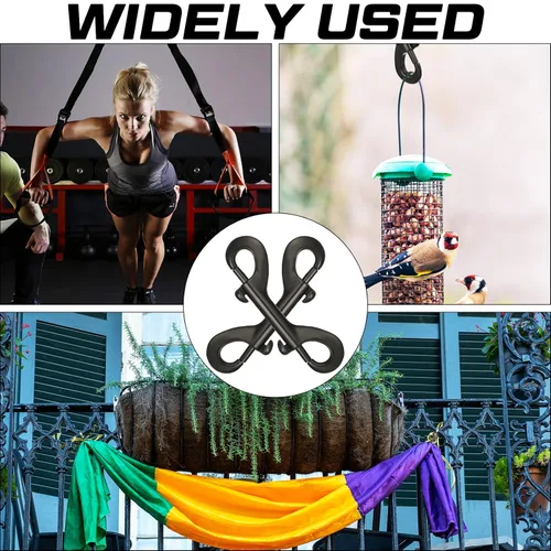 Vista 6 de Ferraycle 8 ganchos de doble extremo, broches de perno, aleación de zinc pesada, multiusos, clips de doble cara, clip de metal, soporte para llaves