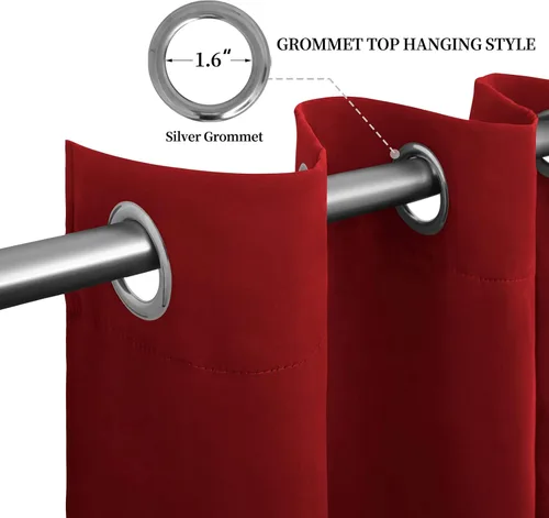 Vista 363 de Easy-Going - Cortinas opacas para dormitorio, aislamiento térmico sólido con ojales, cortinas de ventana para reducción de ruido, cortinas