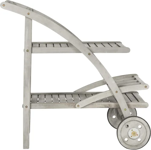 Vista 11 de SAFAVIEH Outdoor Collection Lodi - Carrito de té con listones de madera de acacia negra