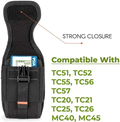 Vista 2 de Agoz Zebra TC52 TC57 - Funda vertical resistente para escáner portátil Zebra TC51 TC52 TC55 TC56 TC57 TC20 TC21 TC25 TC26 MC40 MC45, bucle de clip
