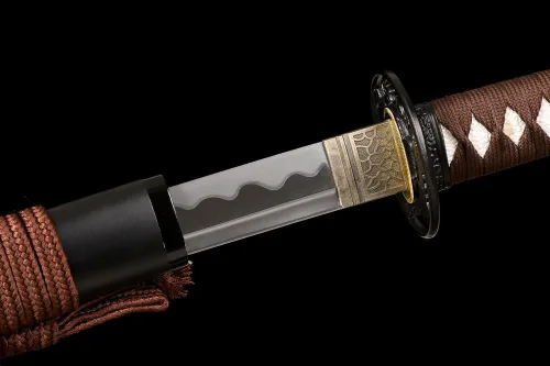 Vista 7 de Espada samurái japonesa de 41 pulgadas, hecha a mano, acero al carbono 1095, mate