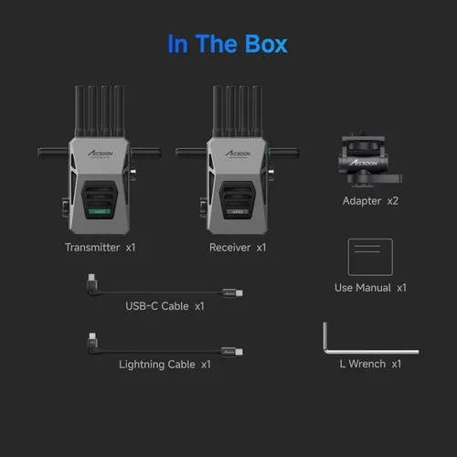 Vista 9 de Accsoon Transmisor y receptor HDMI inalámbrico SDI CineView Master 4K, 4K60/1080p60, transmisión Tri-Band 8202ft 25ms Lat, 1 iOS+ 4 App Monitoring
