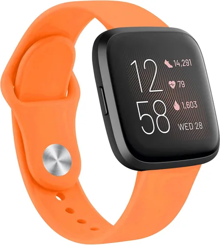 Vista 9 de AK Correas de silicona compatibles con Fitbit Versa 2, correas clásicas suaves de repuesto para reloj inteligente Fitbit Versa (azul abismo)