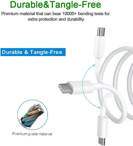 Vista 2 de Cargador de repuesto para Mac Book Pro, 61 W USB C cargador adaptador de corriente para Mac Book Pro 13 pulgadas 12 pulgadas, MacBook 13 pulgadas 12