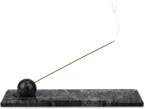 Bandeja para incienso de mármol natural (gris negro) | Quemador de incienso | Moderno | Decoración minimalista para el hogar | Soporte de incienso