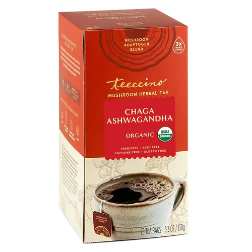 Vista 15 de Teeccino Lion's Mane Rhodiola Tea – Rosa – 25 bolsas de té té adaptogénico de hongos sin cafeína, 3 veces más hierbas que las bolsas de té normales