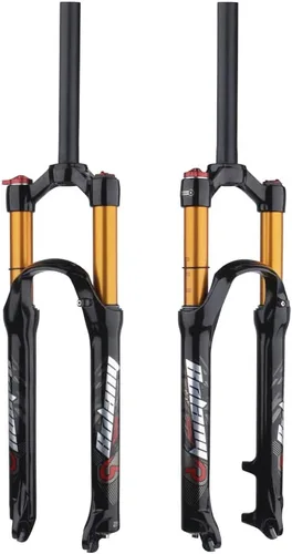 BOLANY 26/27.5/29 pulgadas bifurcación de suspensión neumática horquilla 4.724 in rebote de viaje ajustar 1/8 recto/cónico tubo manual/bloqueo