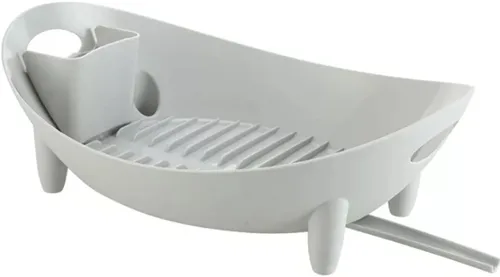 Vista 5 de Lwj - Escurridor de platos, escurridor de platos ovalado con soporte para utensilios, plato, cuenco, contenedor de almacenamiento de cubiertos