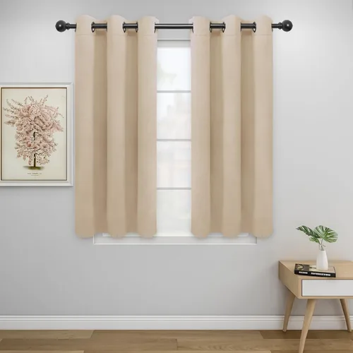 Easy-Going - Cortinas opacas para dormitorio, aislamiento térmico sólido con ojales, cortinas de ventana para reducción de ruido, cortinas de