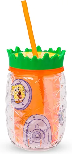 Vista 11 de Silver Buffalo Bob Esponja SquarePants Pizza Delivery Diet Dr. Kelp - Taza de acero inoxidable de doble pared en forma de lata, 11,8 onzas / 350 ml