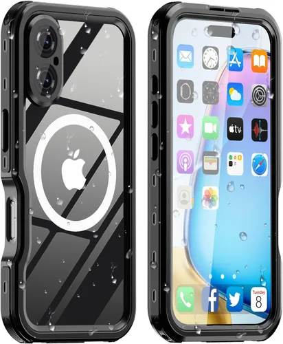Vista 14 de Funda impermeable diseñada para iPhone 12, cuerpo completo, a prueba de polvo, a prueba de golpes, protector de pantalla integrado
