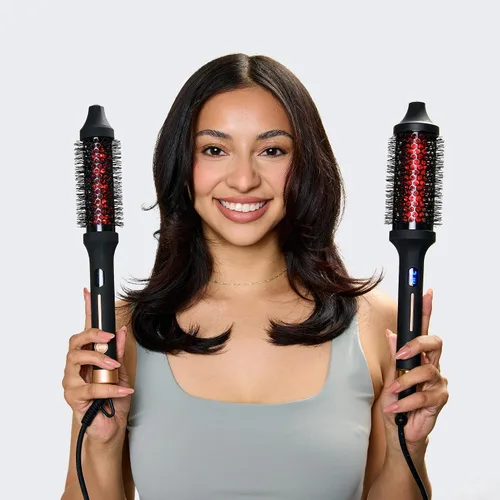 Vista 5 de Sutra Cepillo térmico – Cepillo redondo térmico ligero para peinar el cabello y soplar – Pantalla digital, apagado automático y tecnología iónica