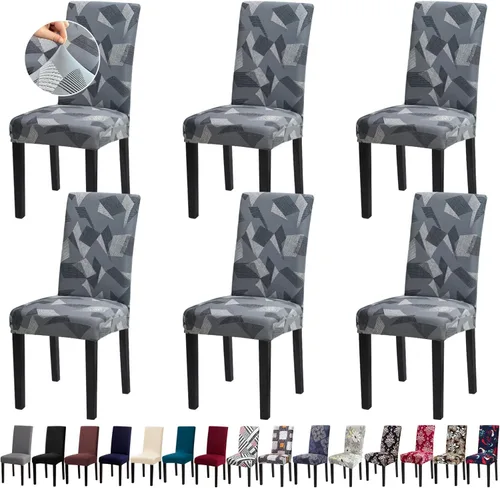 Vista 46 de Fundas para Sillas, Juego de 4 Fundas Elásticas para Sillas de Cocina y Comedor, Fundas Lavables y Extraíbles para Sillas de Comedor para Hogar