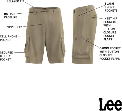 Vista 5 de Pantalones cortos cargo Wyoming con cinturón nuevos para hombre Dungarees