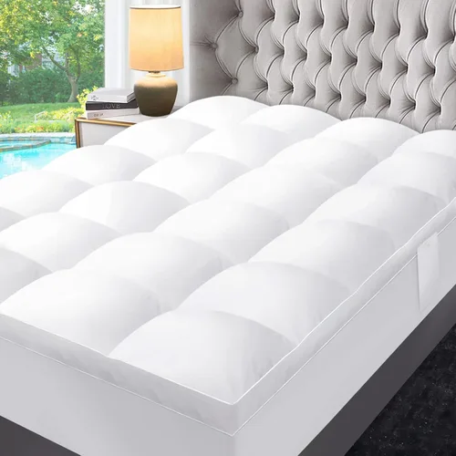 Vista 14 de ABENE Cubrecolchón de tamaño individual XL para dormitorio universitario, funda de colchón extra larga, funda de colchón de felpa suave con bolsillo