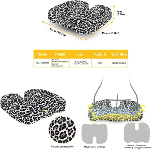 Vista 24 de Cinturón de Navidad de espuma viscoelástica para silla de oficina, asiento de automóvil, silla de ruedas, viajes, reduce la presión del coxis