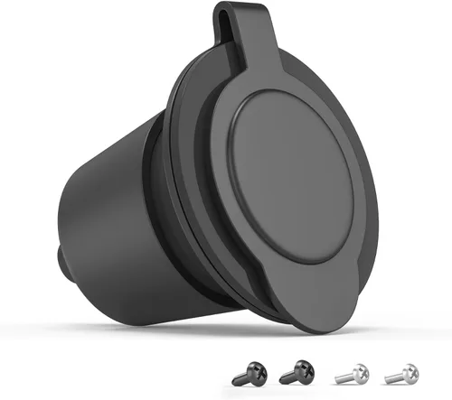 Vista 2 de Toma de corriente con brida NEMA 5-15R - 110 V/120 V, 15 amperios, receptáculo de enchufe hembra redondo individual, resistente a la intemperie