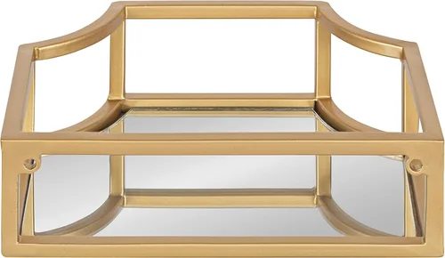 Vista 7 de Kate and Laurel Ciel Glam - Aplique de pared, juego de 2, dorado, decoración de pared flotante moderna para exhibir