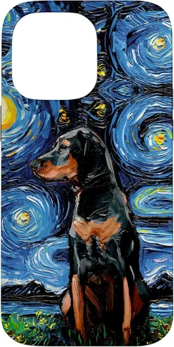 Vista 21 de Black and Tan Coonhound Starry Night Art – Dog Lover Gift Case for iPhone 17