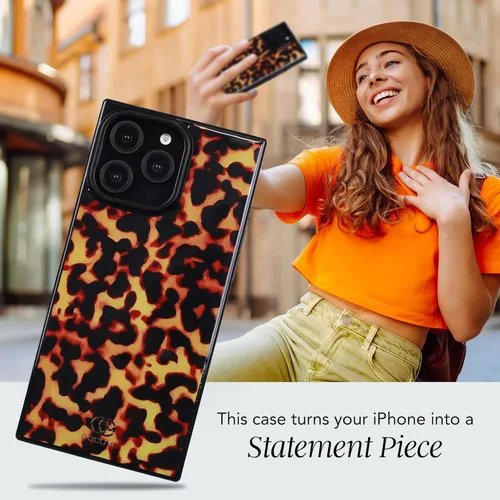 Vista 2 de Cocomii - Funda rectangular compatible con iPhone 12 Pro Max/13 Pro Max - Compatible con MagSafe, patrón de carey, estampado animal, funda para Negro