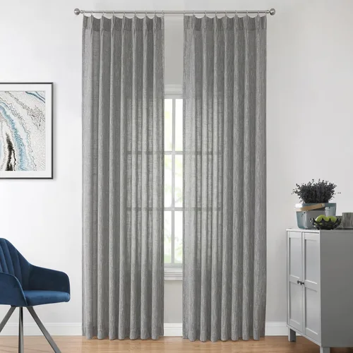 Vista 70 de Vision Home - Cortinas plisadas y semitraslúcidas con ganchos, mezcla de lino texturizado, filtran la luz, para sala, dormitorio, 2 paneles, 40 x 63