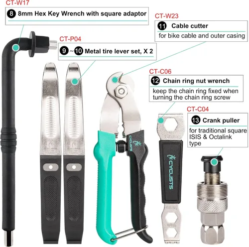 Vista 5 de Kit de herramientas de bicicleta de 27 piezas - Kit de reparación de mantenimiento de herramientas de bicicleta - Kit de herramientas de reparación