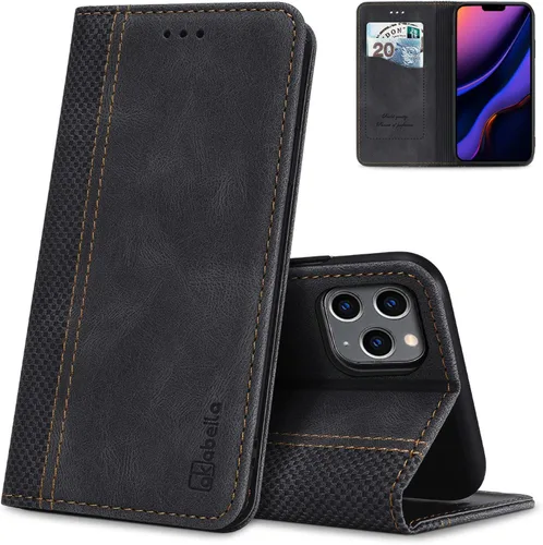 Vista 8 de AKABEILA Funda para Nokia G11 Plus Premium PU Cuero Flip Wallet Case con Cierre Magnético Ranuras para Tarjetas Folio Teléfono Móvil Funda Negro