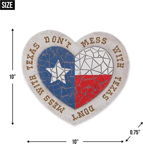 Vista 6 de Zingz & Thingz Colección de jardín al aire libre Colorido Stepping Stone, 10x10x0.75, Don't Mess with Texas