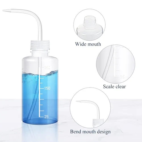 Vista 3 de Sawysine 12 botellas de plástico para lavado de seguridad de 8.5 fl oz, multiuso: plantas de riego, herramientas de limpieza de tatuajes