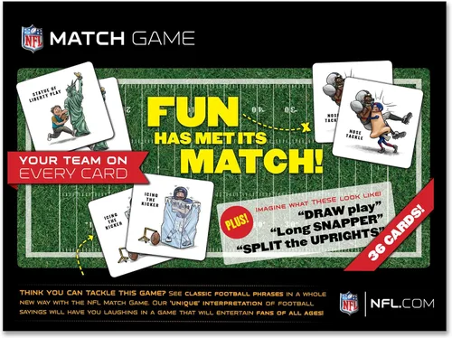Vista 6 de YouTheFan NFL Officially-Licensed Memory Match Game - Humorous, Team-Specific, Original Hand-Drawn Artwork, Fun for The Whole Family, for Fans Young
