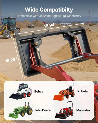 Vista 2 de VEVOR Placa de montaje para minicargadora de 1/2 pulgada, placa de montaje universal de fijación rápida, diseño recortado, fácil de atornillar