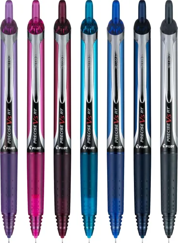 Vista 5 de Pilot Precise V5 RT - Bolígrafos de bola recargables y retráctiles, punta extrafina, 0.5 mm, surtidos, paquete de 7 unidades, ideales