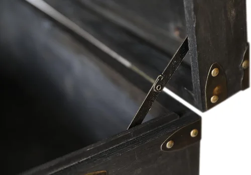 Vista 6 de Vintiquewise Maletero de almacenamiento de madera medio negro envejecido