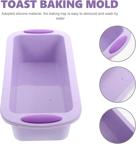 Vista 4 de Reusable Silicone Loaf Mold Non-Stick Bread Pan for Baking Bread, Brownies, and Cakes, Suitable for Home and Bakery Use