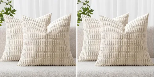 Vista 68 de MIULEE - Juego de 2 fundas decorativas de pana suave para cojín; diseño a rayas estilo bohemio, moderno, rural; decoración p/el hogar, sala de Gris