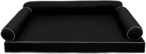 Vista 2 de Solo funda estilo 6 fundas de almohada para colchón de sofá cama para exteriores, ribete de tubería de contraste, tamaño individual XL, AD109