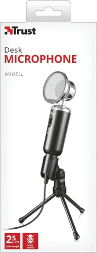 Vista 7 de Trust 21672 Madell Micrófono y Soporte para PC y Portátil con Enchufe de 0.138 in, Negro, 8.3 in*2.4 in*2.8 in