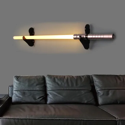 Vista 4 de Soporte de exhibición de sable de luz - Soporte de montaje en pared - Negro 1 capa - Material acrílico - Incluye 1 soporte para espada - Adultos