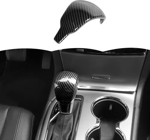 RT-TCZ Cubierta de perilla de palanca de cambios de fibra de carbono, accesorios decorativos interiores para Jeep Grand Cherokee 2017-2020