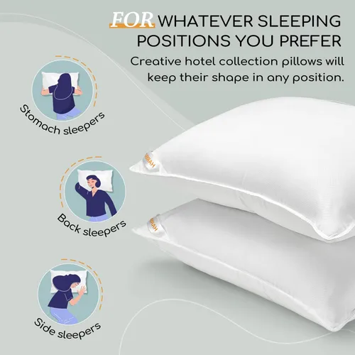 Vista 3 de HARBOREST Juego de 2 almohadas de cama de tamaño estándar, colección de hotel de lujo, almohadas alternativas para dormir, 20 x 26 pulgadas