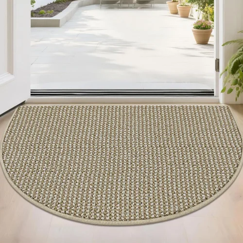 Vista 33 de BEQHAUSE Tapete Atrapa Suciedad para Puerta 17" x 30" Semicírculo Antideslizante Lavable Tapetes de Entrada Alfombras Absorbentes de Bienvenida
