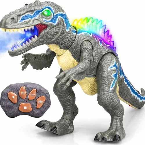 STEAM Life Dinosaurios con control remoto para niños de 3 a 12 años, dinosaurios con luz LED, juguete robot velociraptor