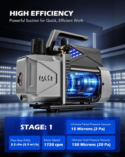 Vista 5 de Orion Motor Tech Bomba de vacío HVAC inalámbrica de iones de litio, bomba de vacío de 3 cfm, bomba de vacío de CA automotriz alimentada por batería