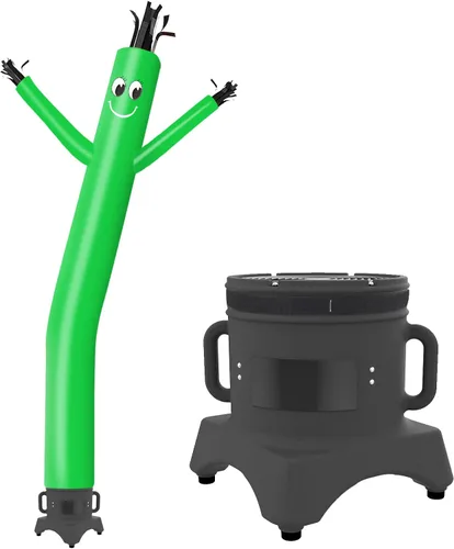 Vista 15 de MOUNTO Hombre tubo inflable de 10 pies que baila con el paso del aire para señal de tienda (naranja)