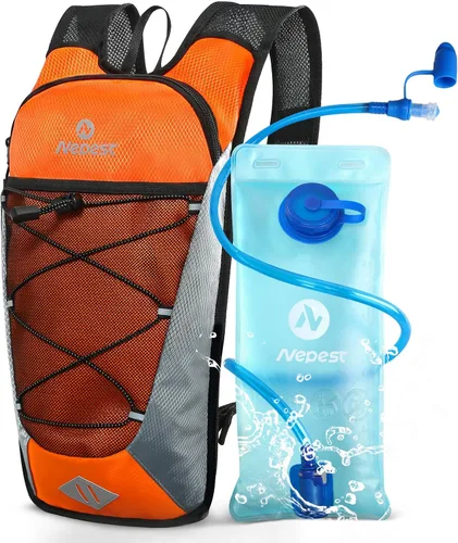 Nepest Mochila de hidratación con bolsa de agua de 2 L para ciclismo, mochila de agua para senderismo, correr, mochila de hidratación ligera | 2L