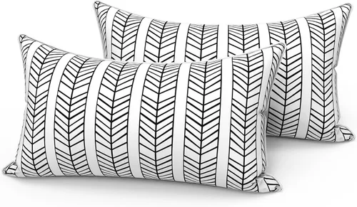 Vista 49 de LVTXIII - Juego de fundas para cojines de sofá o sillón de exteriores, para lumbar, no se decoloran, 2 unidades de 12" x 20", con relleno, estampado