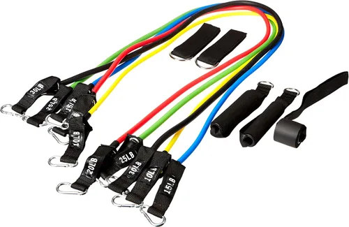 Portzon Juego de bandas de resistencia, bandas de ejercicio, bandas de anclaje de puerta, entrenamiento de resistencia, práctico, duradero, apilable