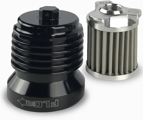 Vista 8 de PC Racing PCS4C, flitro de aceite Flo de aluminio bruñido, acero inoxidable