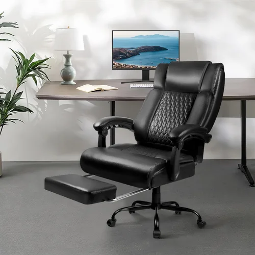 Vista 2 de OFIKA Silla de oficina ejecutiva resistente con reposapiés, ergonómica, respaldo alto, sillas de juegos para computadora, oficina en casa, 400