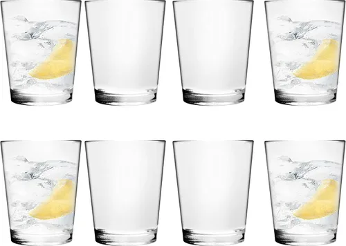 Vista 4 de Youngever Vasos de plástico transparente Bistro de 16 onzas, vasos para beber, vasos reutilizables, irrompibles, juego de 8
